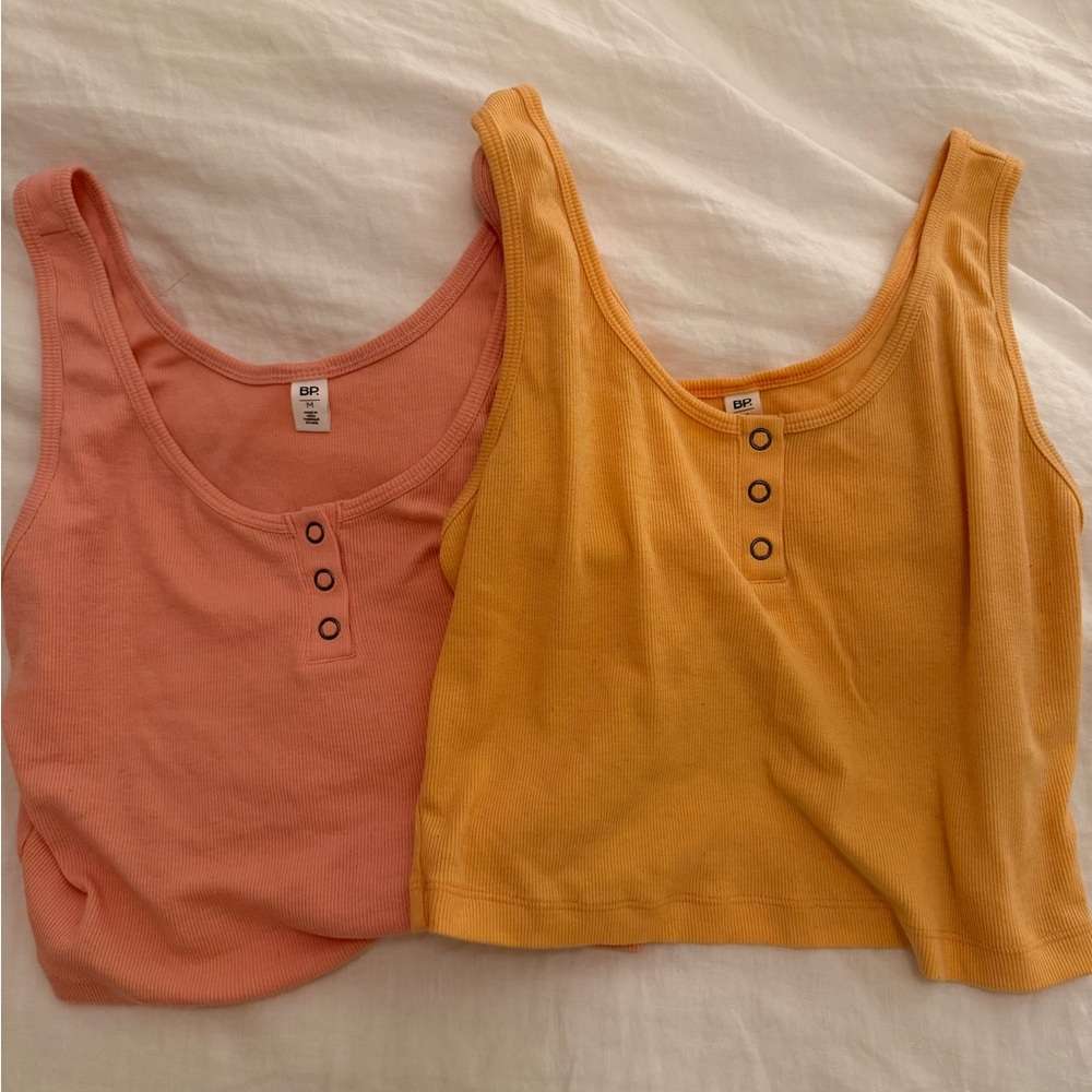Nordstrom Peach and Mustard Tank Tops